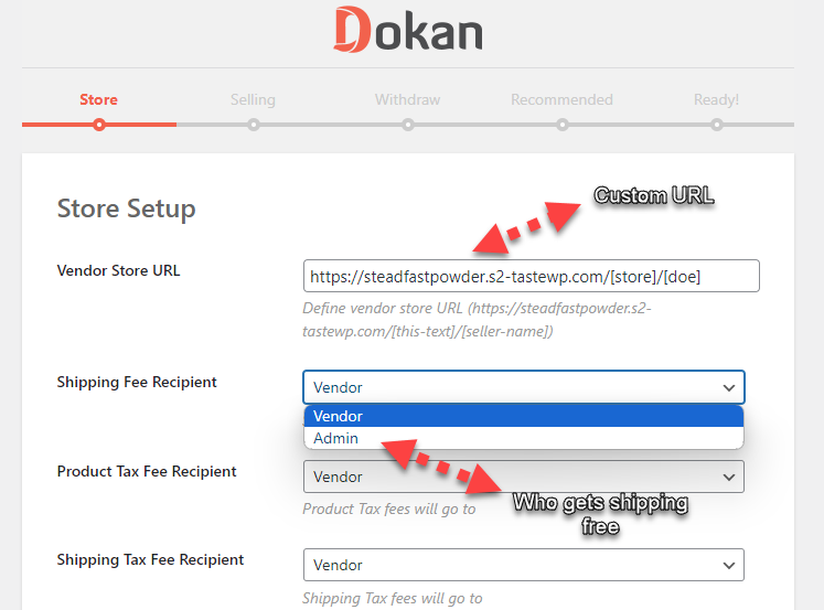 Dokan Store Settings