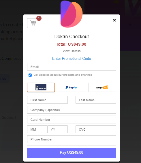 Dokan Module Checkout